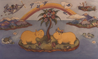 Hawaiian Hippos Mural